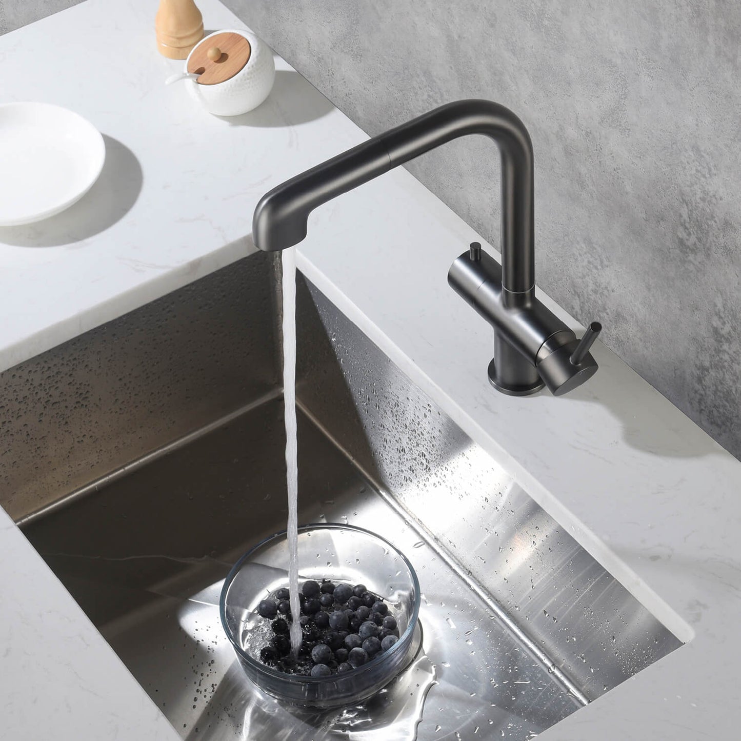 Solid Lead-Free Brass Pull-Out Kitchen Faucet with water filter FF2011