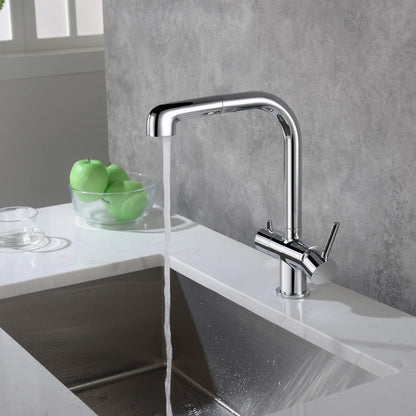Solid Lead-Free Brass Pull-Out Kitchen Faucet with water filter FF2011