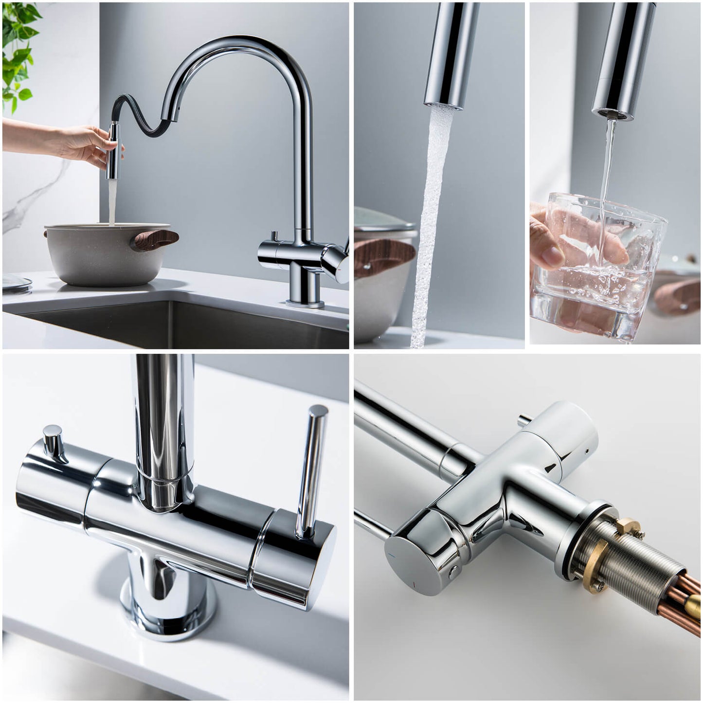 Premium Pull-Down Kitchen Faucet with Drinking Water Function FF2013