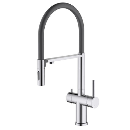 Aquavit Orbi chrome pull-out filtration kitchen faucet with magnetic two-function spray head FF21303