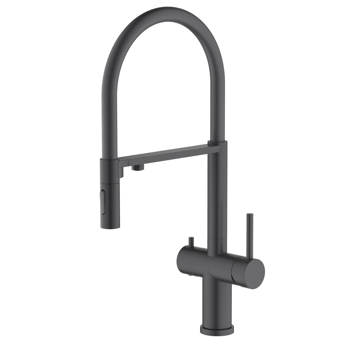 Aquavit Orbi matte black pull-out filtration kitchen faucet with magnetic two-function spray head FF21303