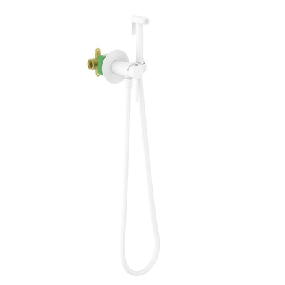 Aquavit HB09601 matte white concealed solid brass hand bidet spray set