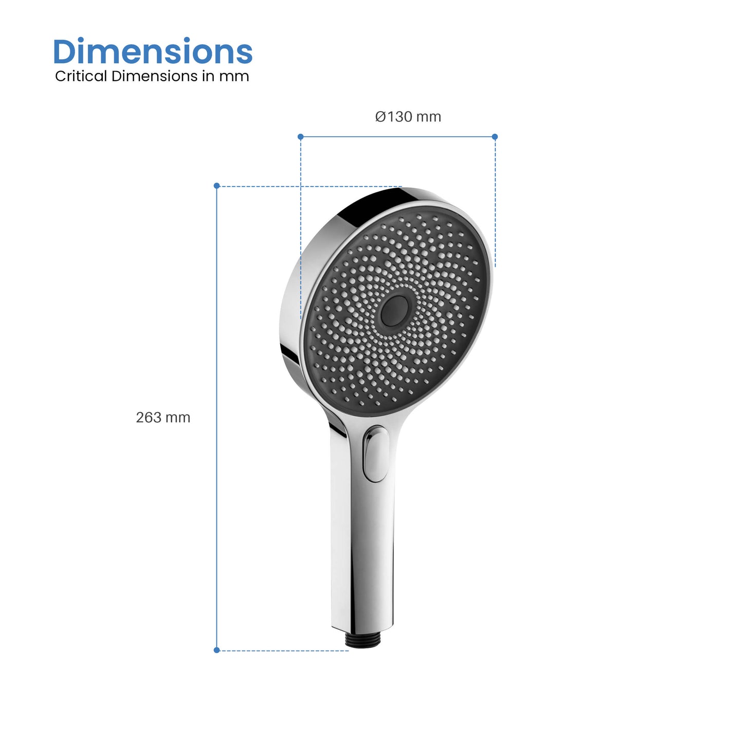 Round ABS hand shower Click Select 3 functions HS2009