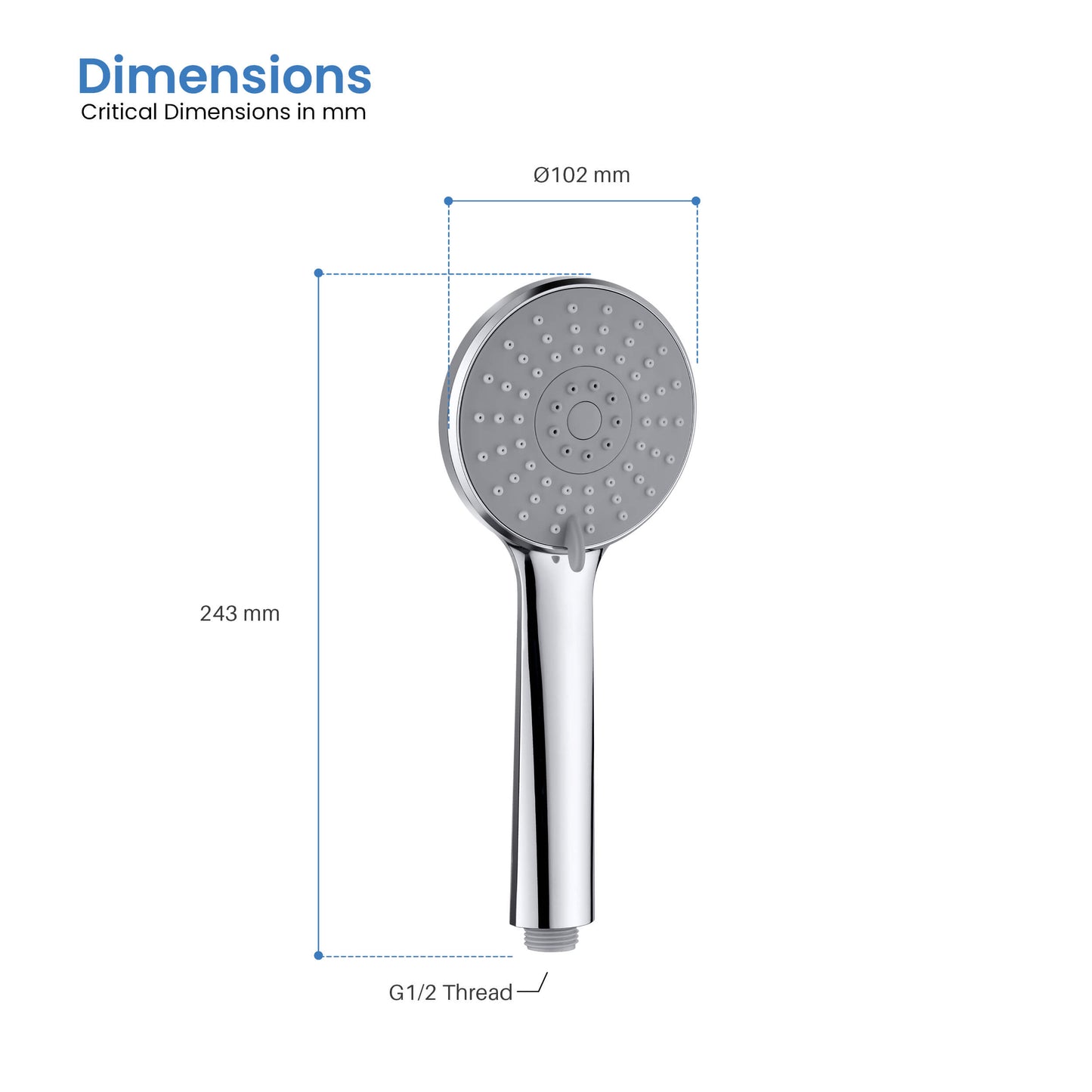Rond ABS hand shower 3 way HS2013