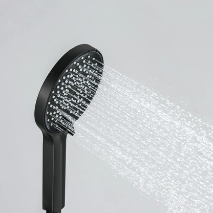 HS2019 matte black 3-function ABS hand shower with Rain Spray