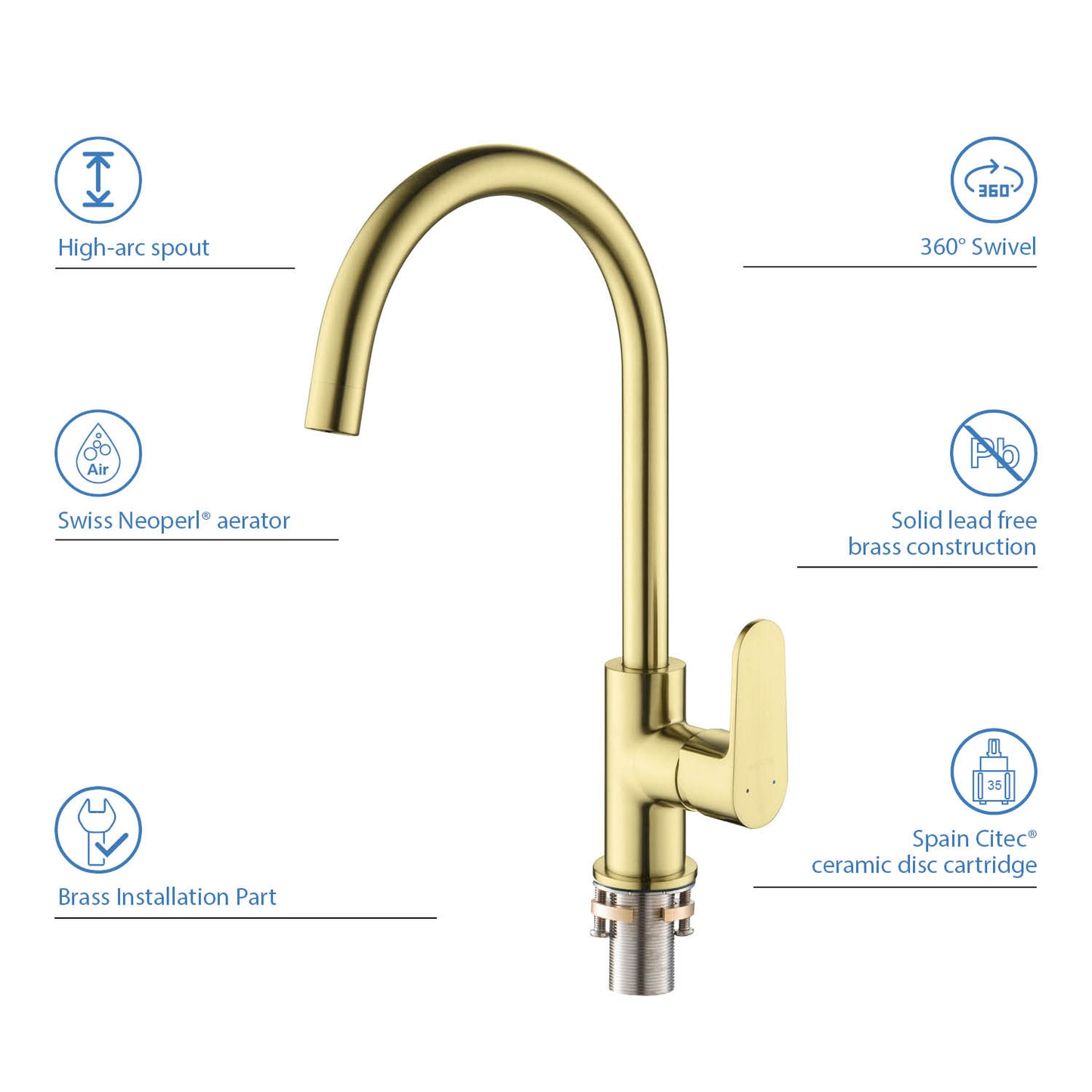 Tender Single handle kitchen faucet KF04001