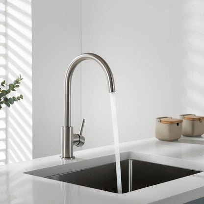 Modern Single Handle Kitchen Faucet with 360° Swivel Spout for Easy Use KF10001