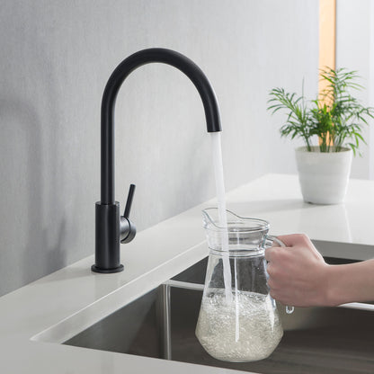 Modern Single Handle Kitchen Faucet with 360° Swivel Spout for Easy Use KF10001