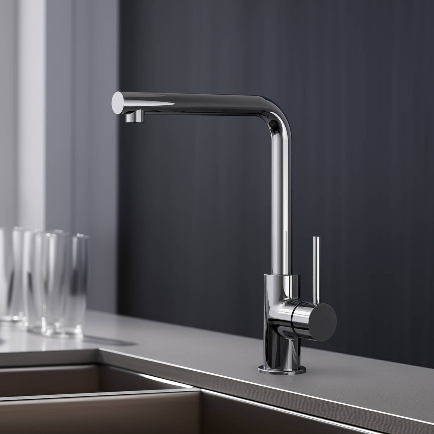 Modern Kitchen Faucets with Single Handle Design KF10002