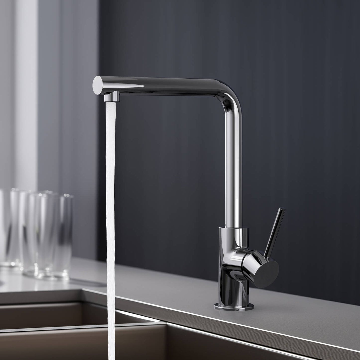 Modern Kitchen Faucets with Single Handle Design KF10002