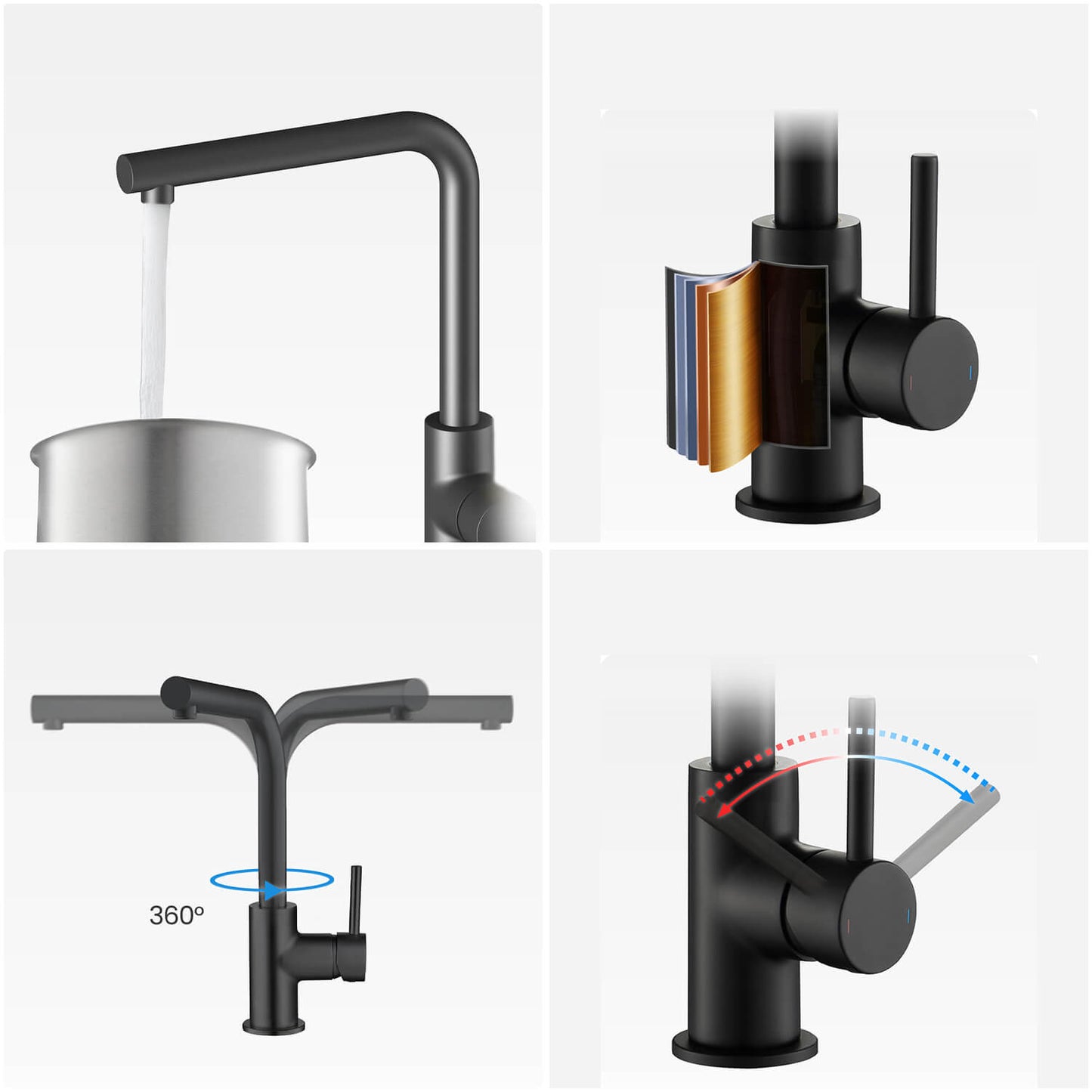 Modern Kitchen Faucets with Single Handle Design KF10002