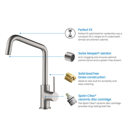 Durable Single Lever Kitchen Faucet for Easy Control KF10004