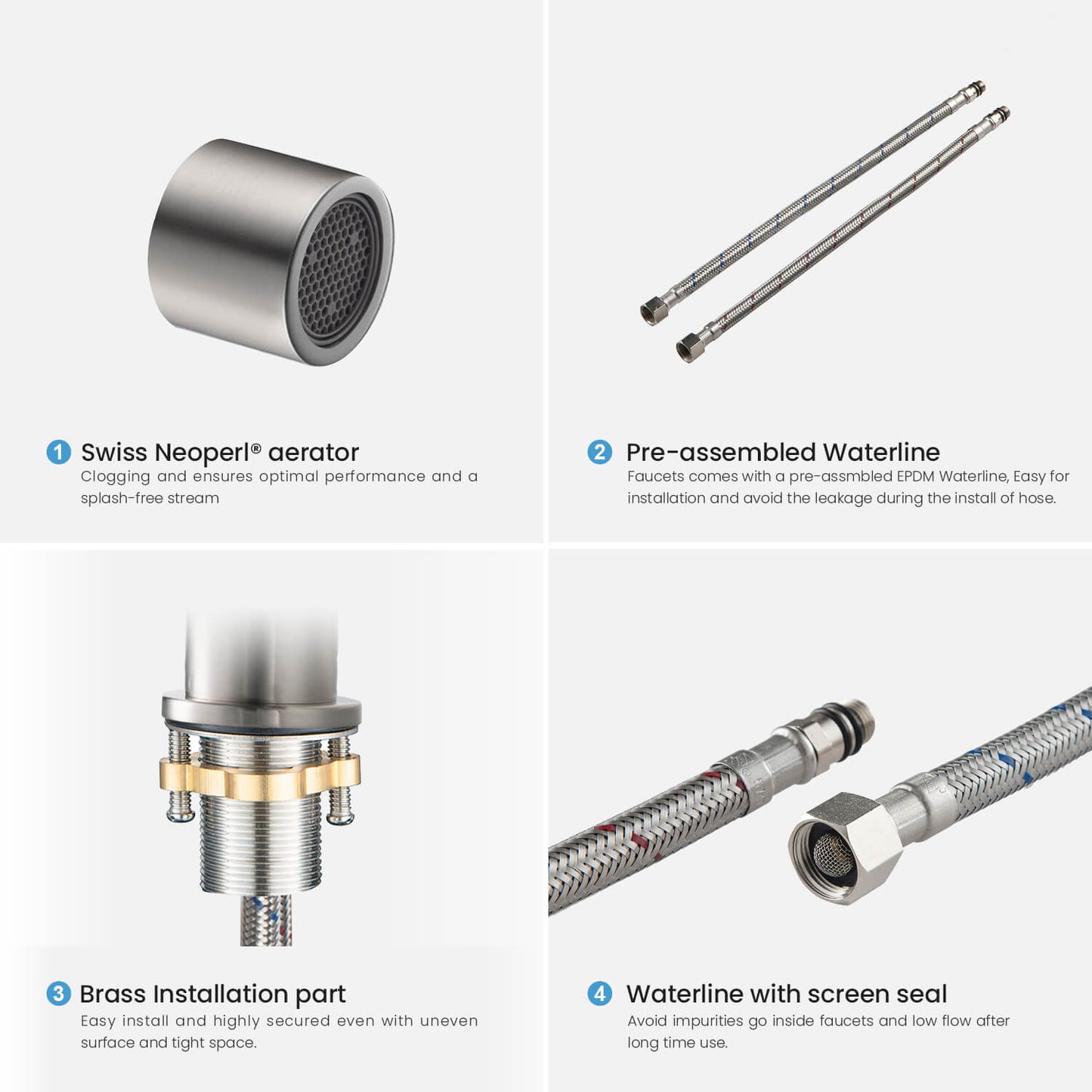 Durable Single Lever Kitchen Faucet for Easy Control KF10004