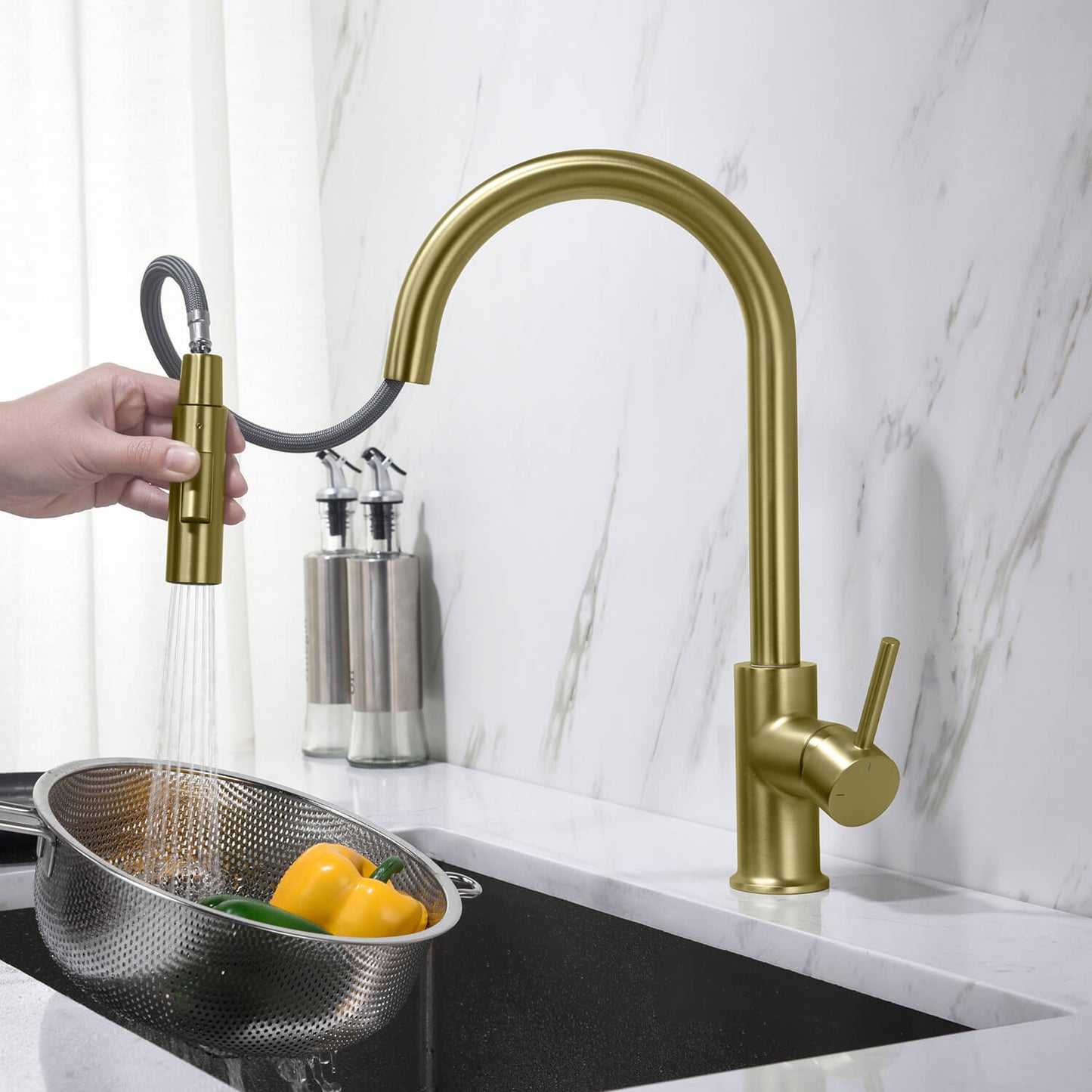 Pull-Down Kitchen Faucet with Dual-Function Spray Head KF10101