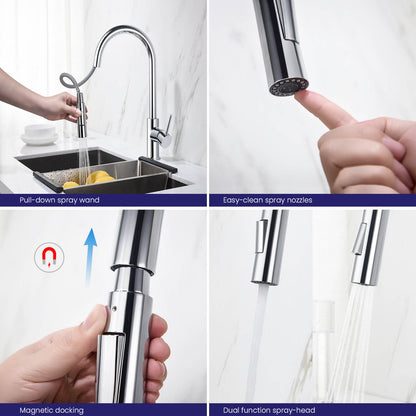 Pull-Down Kitchen Faucet with Dual-Function Spray Head KF10101