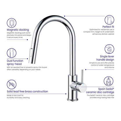 Pull-Down Kitchen Faucet with Dual-Function Spray Head KF10101