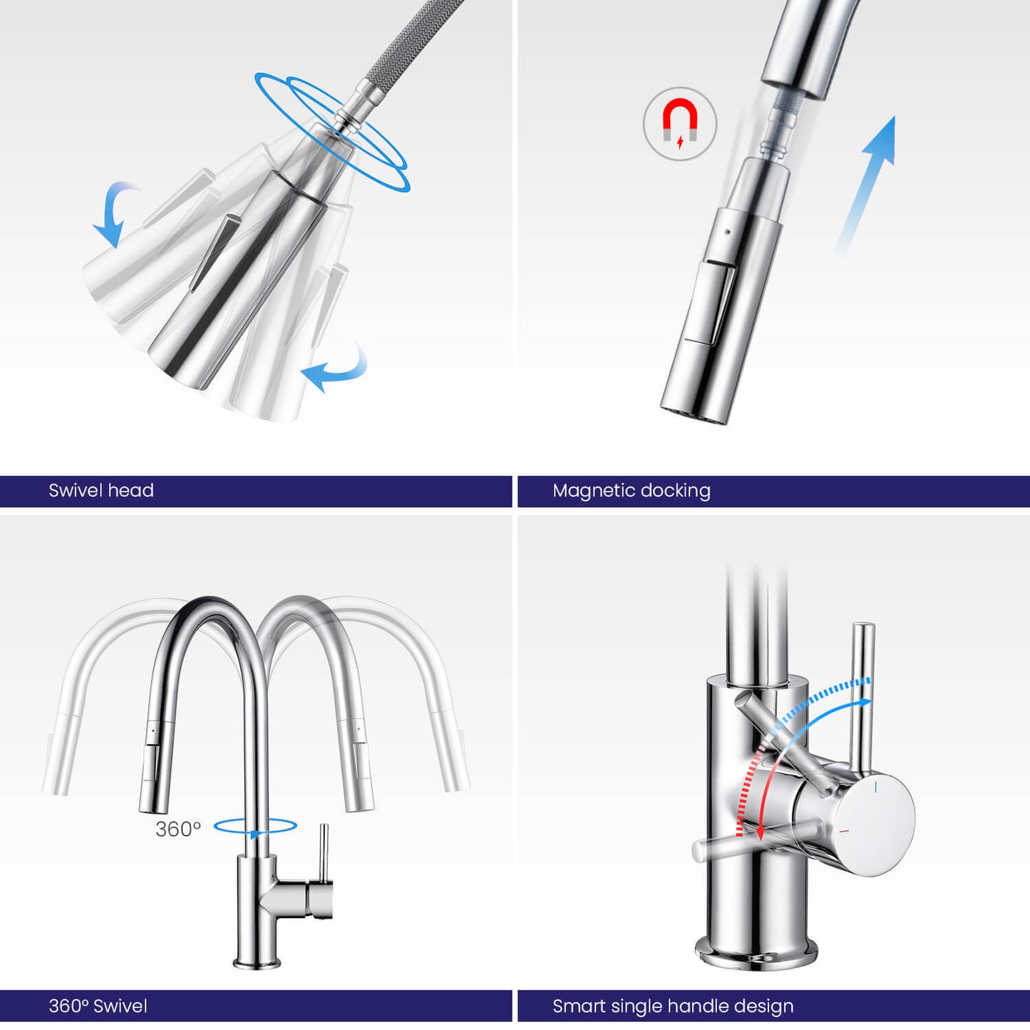Pull-Down Kitchen Faucet with Dual-Function Spray Head KF10101