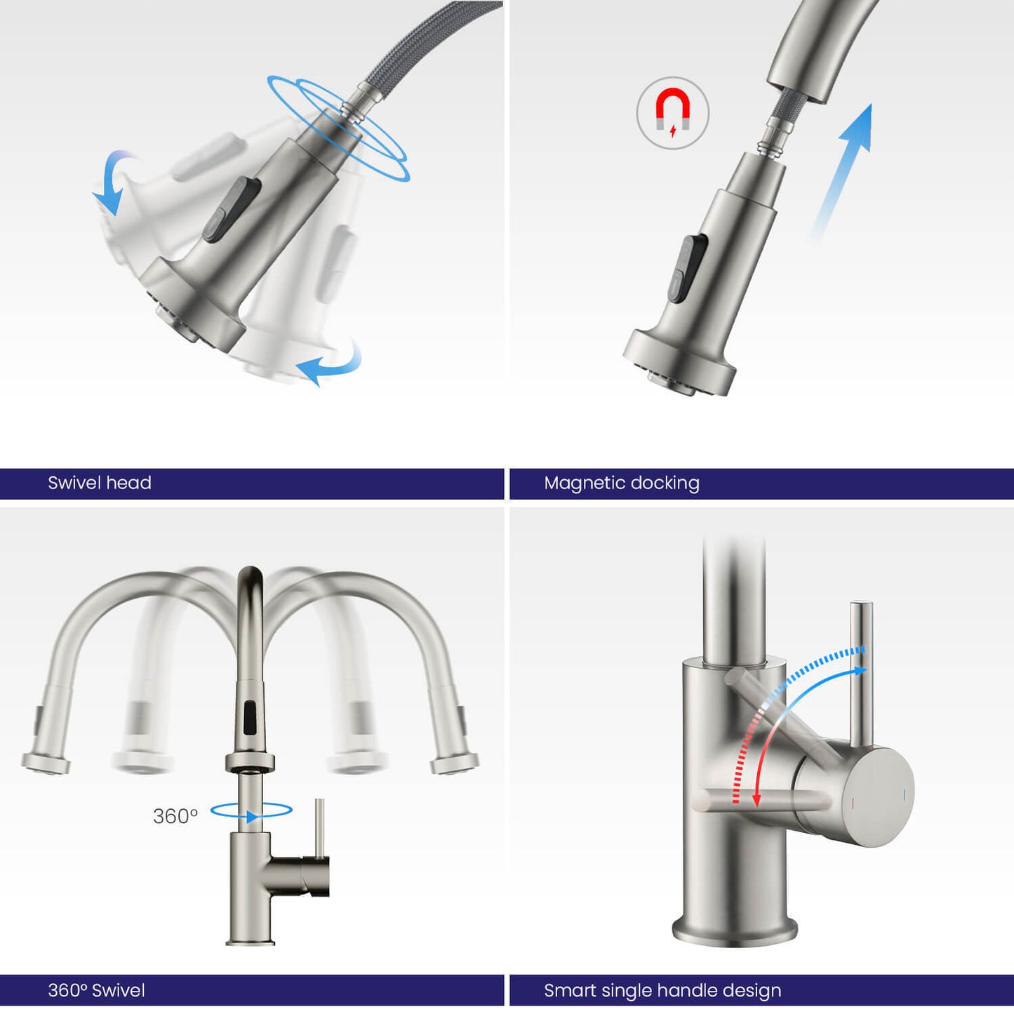 Durable Pull-Down Faucet for Kitchens KF10102
