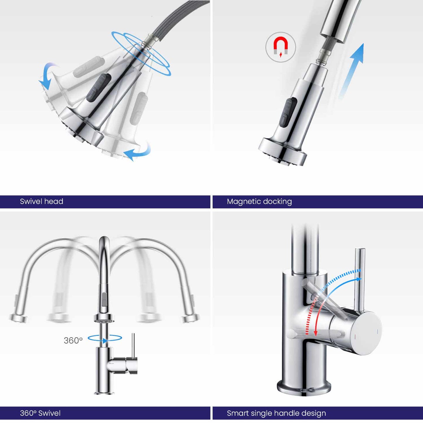 Durable Pull-Down Faucet for Kitchens KF10102