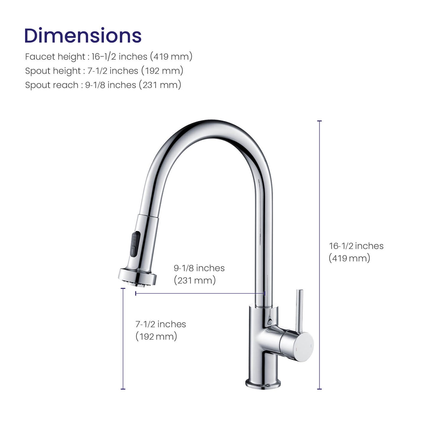 Durable Pull-Down Faucet for Kitchens KF10102