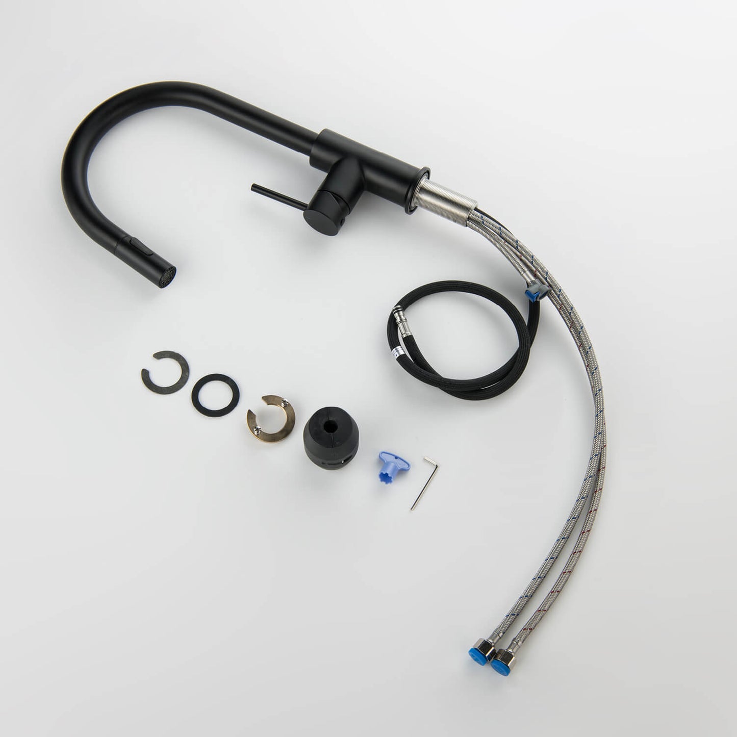 Modern Brass Kitchen Faucet with Pull-Out Hose KF10104