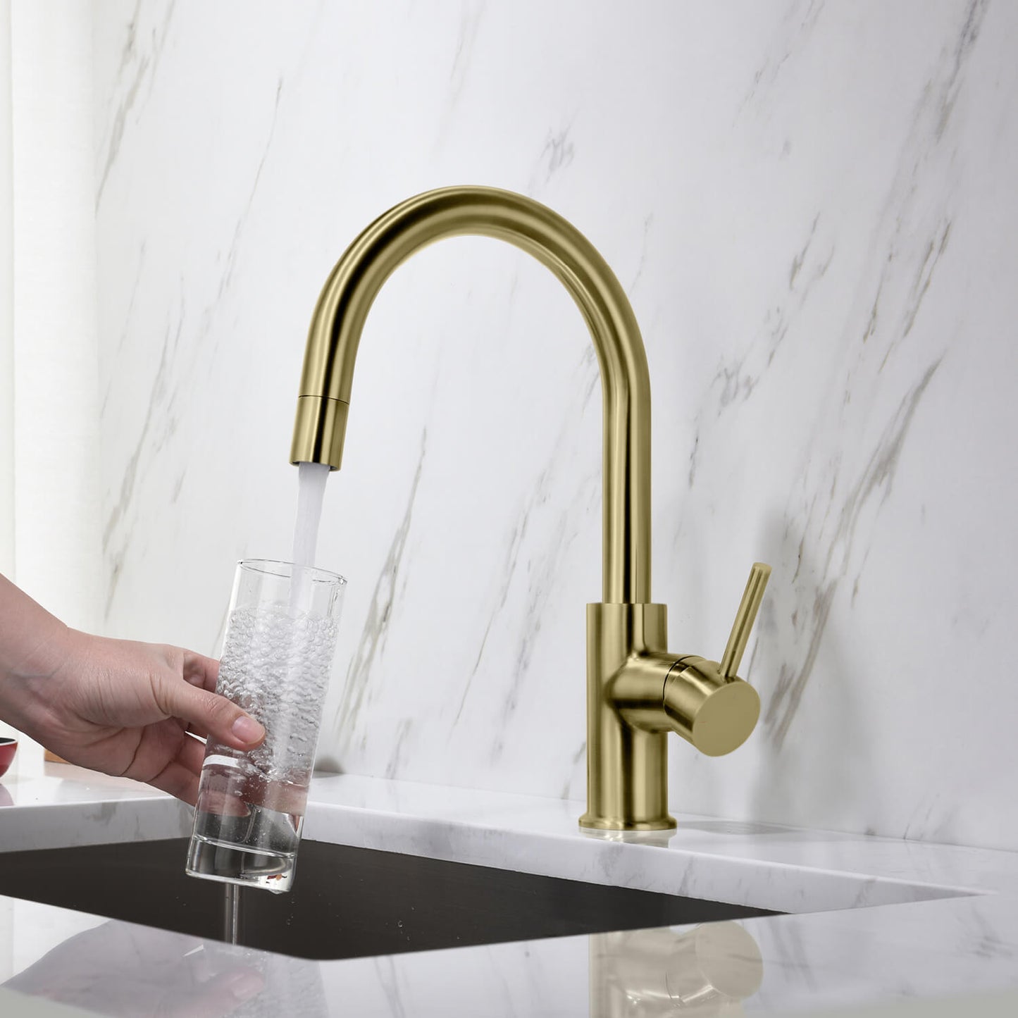 Pull-Down Kitchen Faucet with 1-Function Stream Head KF10107