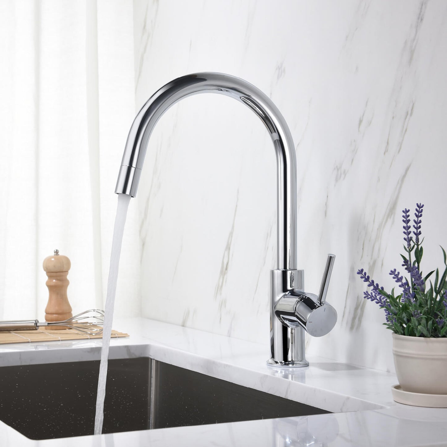 Pull-Down Kitchen Faucet with 1-Function Stream Head KF10107