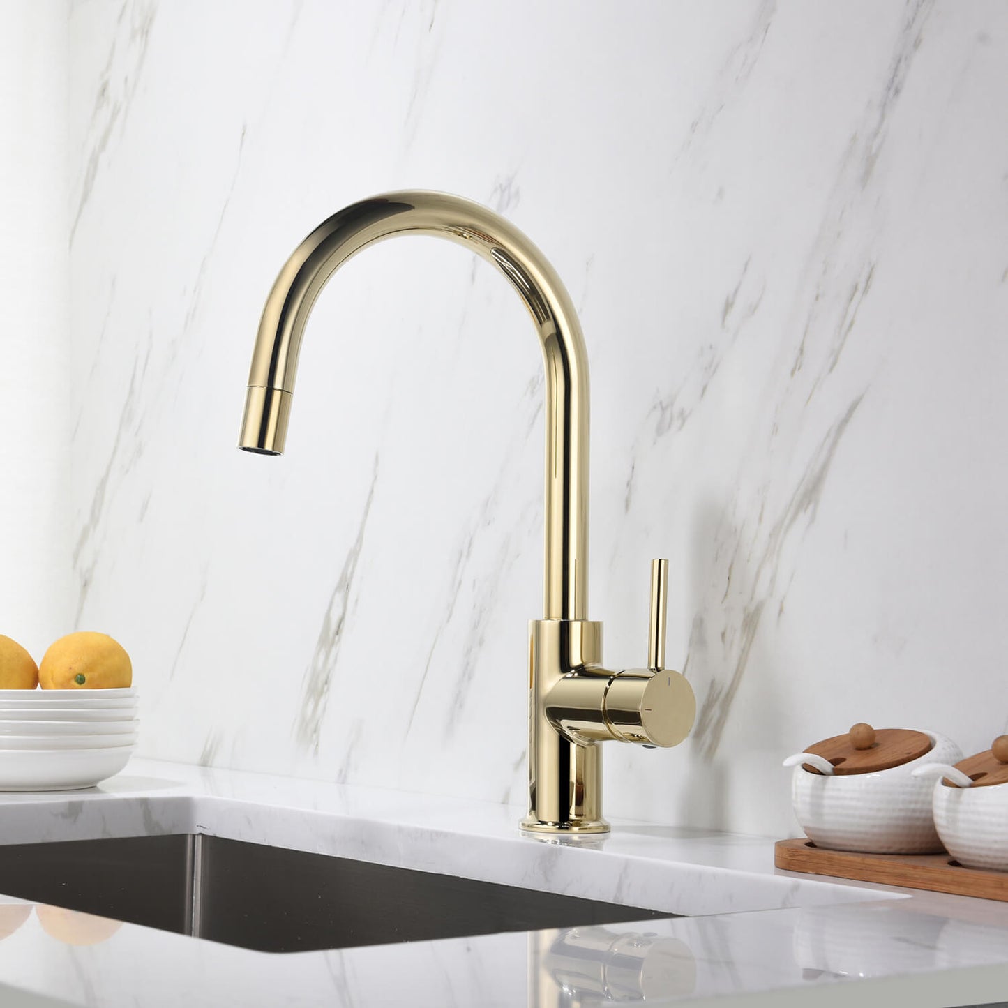 Pull-Down Kitchen Faucet with 1-Function Stream Head KF10107