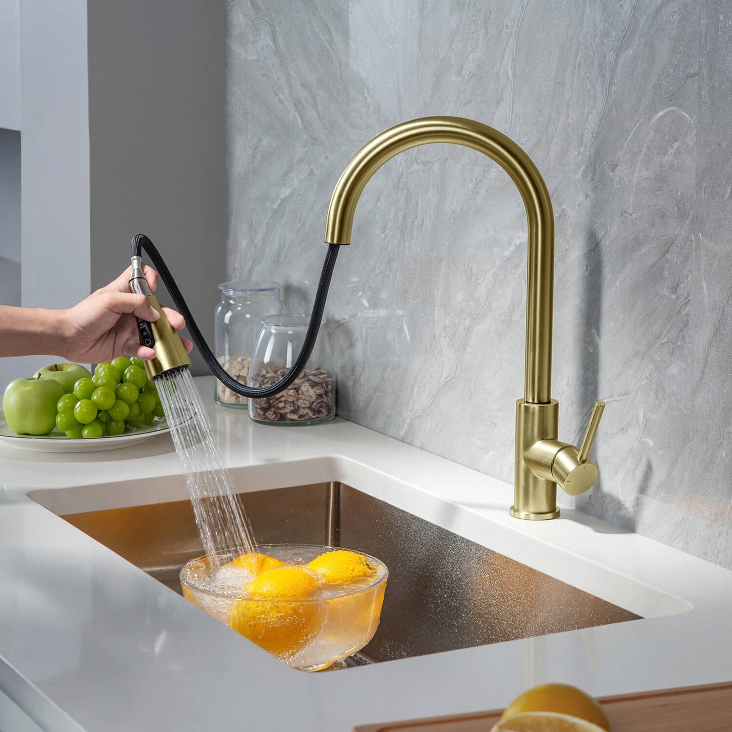 Pull-Down Kitchen Faucet with 3-Way Spray Head KF10125
