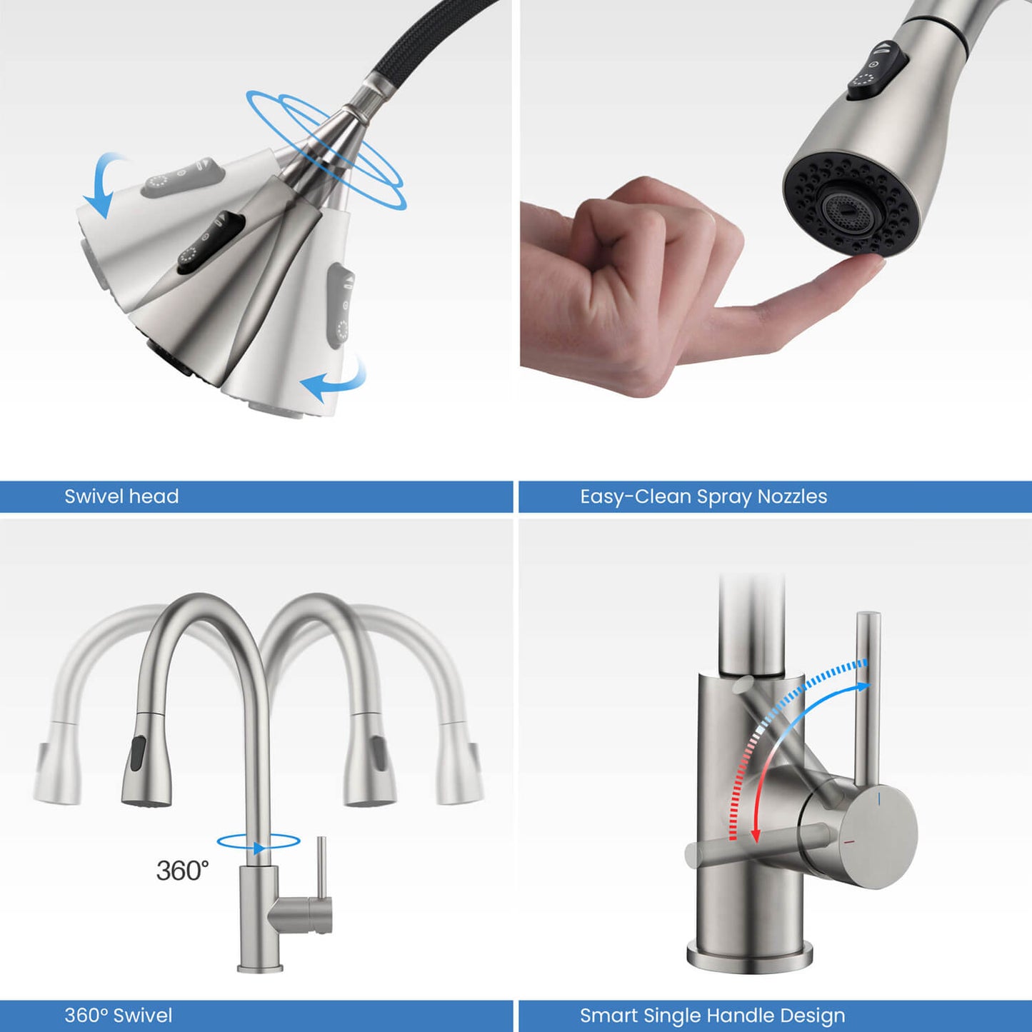 Pull-Down Kitchen Faucet with 3-Way Spray Head KF10125
