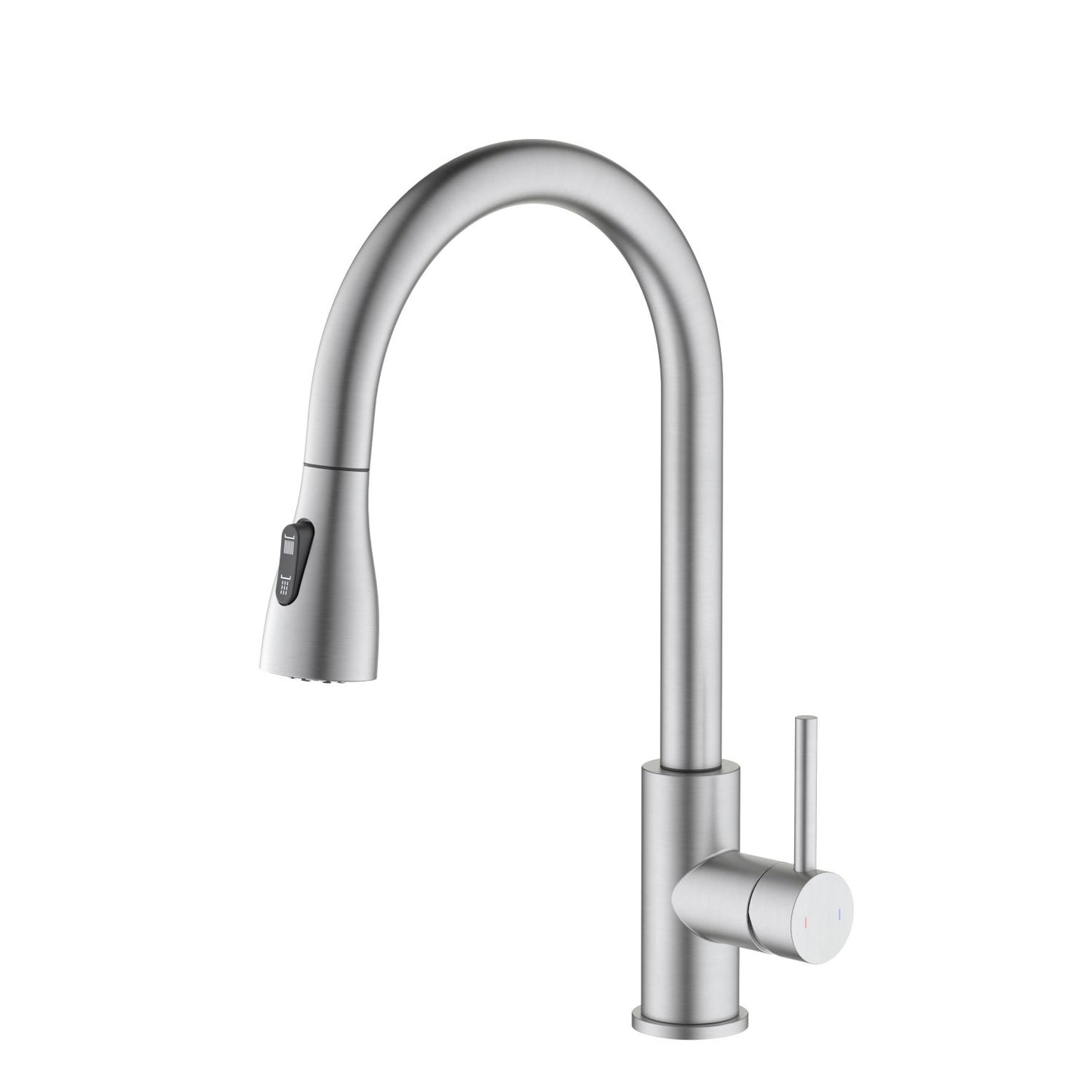 Single handle pull down kitchen faucet with hidden 3 way head shower KF10128