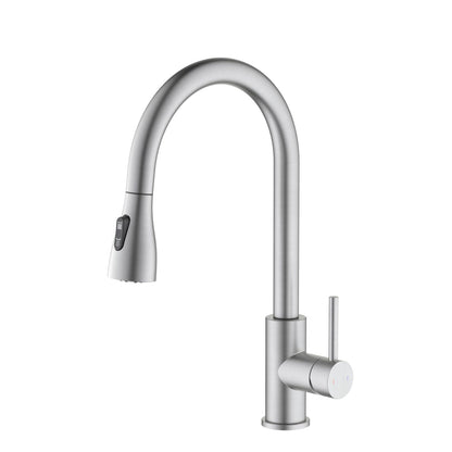 Single handle pull down kitchen faucet with hidden 3 way head shower KF10128