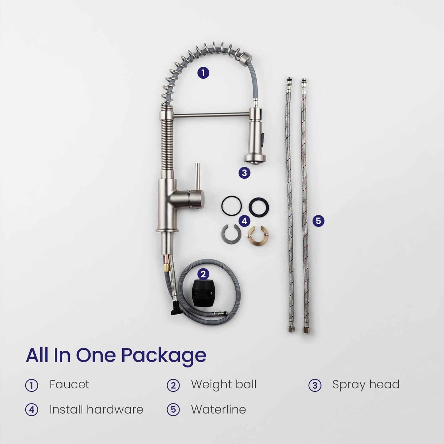 Aquavit Arena Commercial-Style Kitchen Faucet with 2-Way Spray Head KF10201