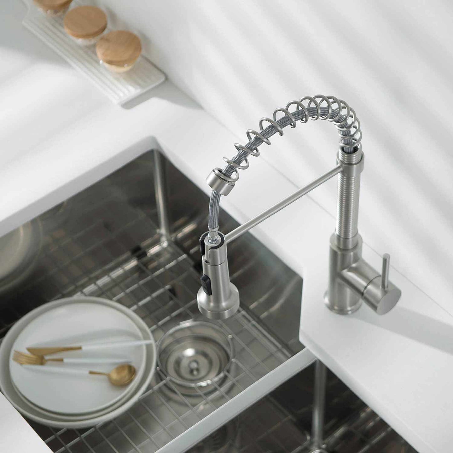 Aquavit Arena Commercial-Style Kitchen Faucet with 2-Way Spray Head KF10201