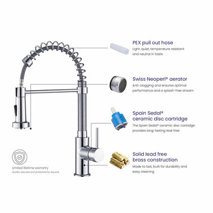 Aquavit Arena Commercial-Style Kitchen Faucet with 2-Way Spray Head KF10201