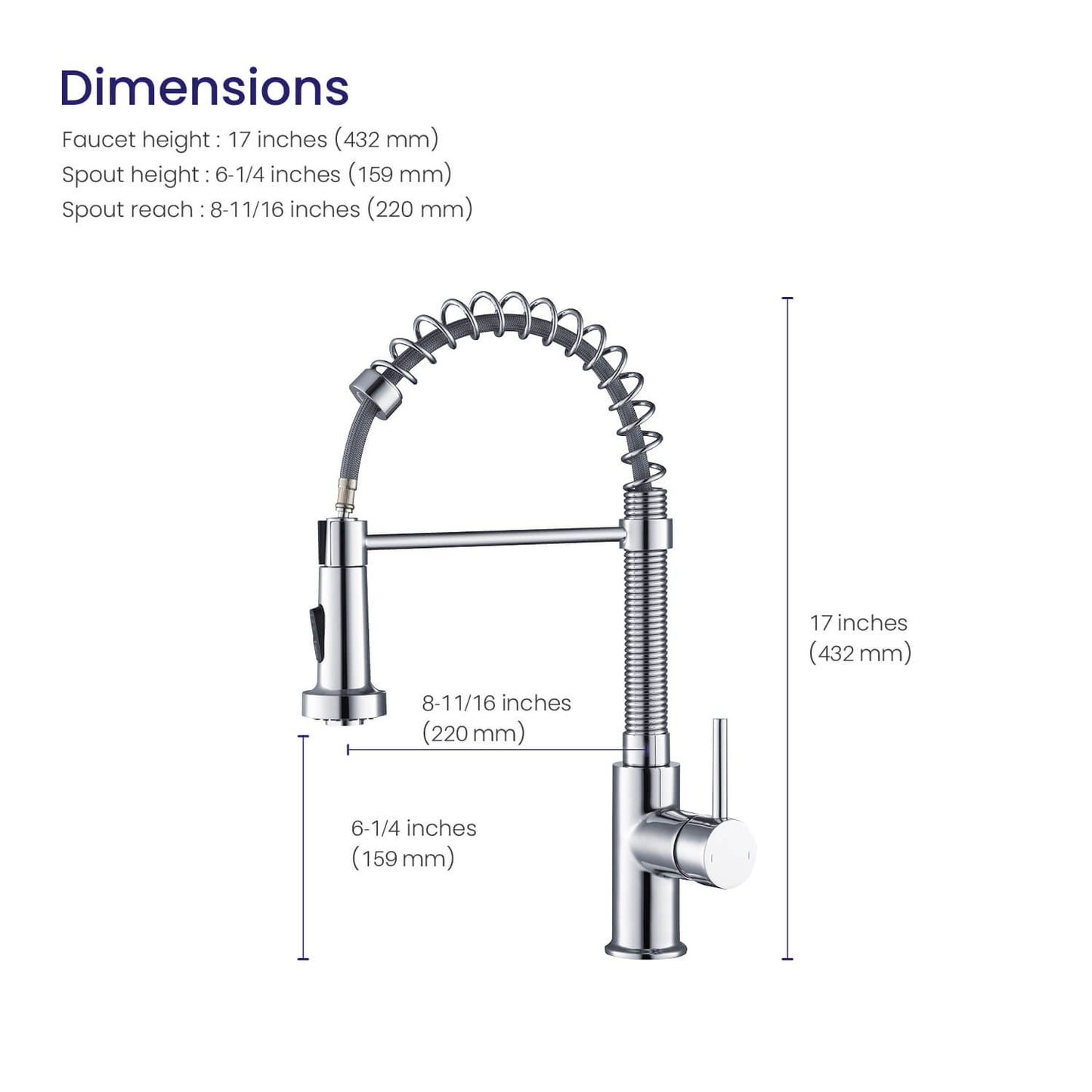 Aquavit Arena Commercial-Style Kitchen Faucet with 2-Way Spray Head KF10201