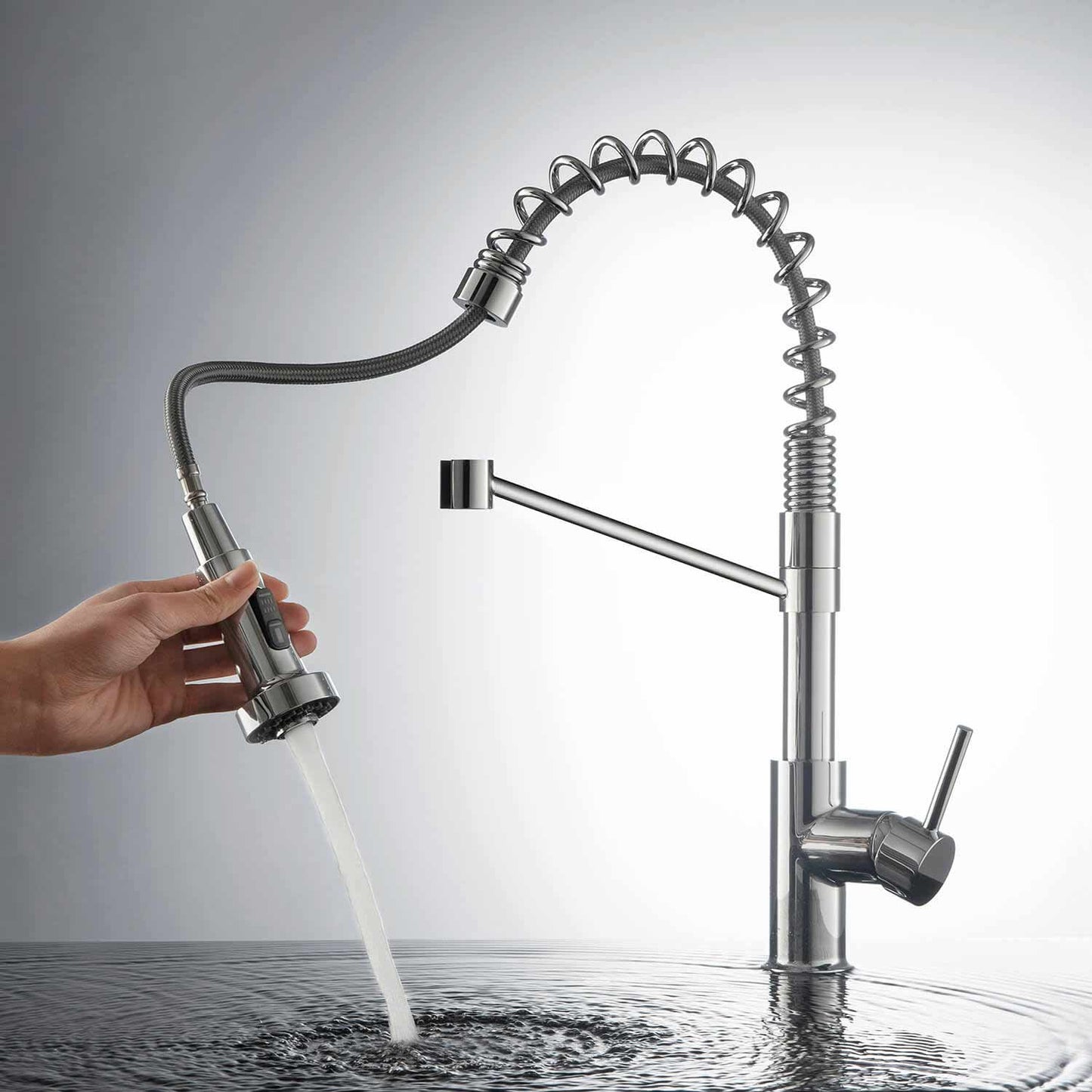 Aquavit Single handle pull down kitchen faucet with spring KF10203