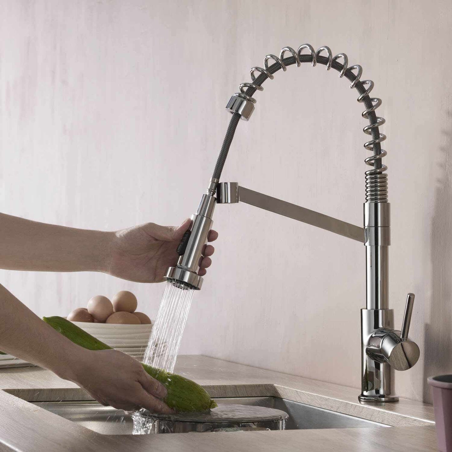 Aquavit Single handle commercial design pull down kitchen faucet KF10204