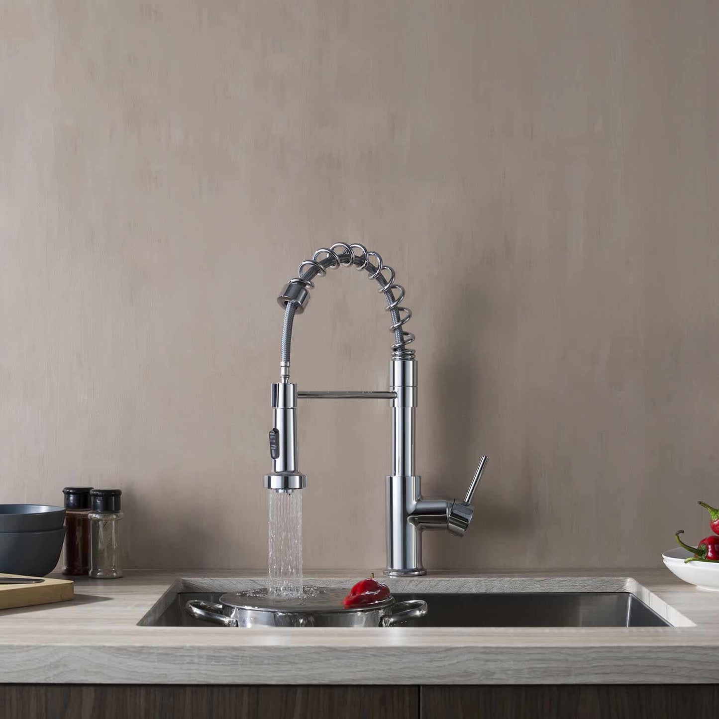 Aquavit Single handle commercial design pull down kitchen faucet KF10205