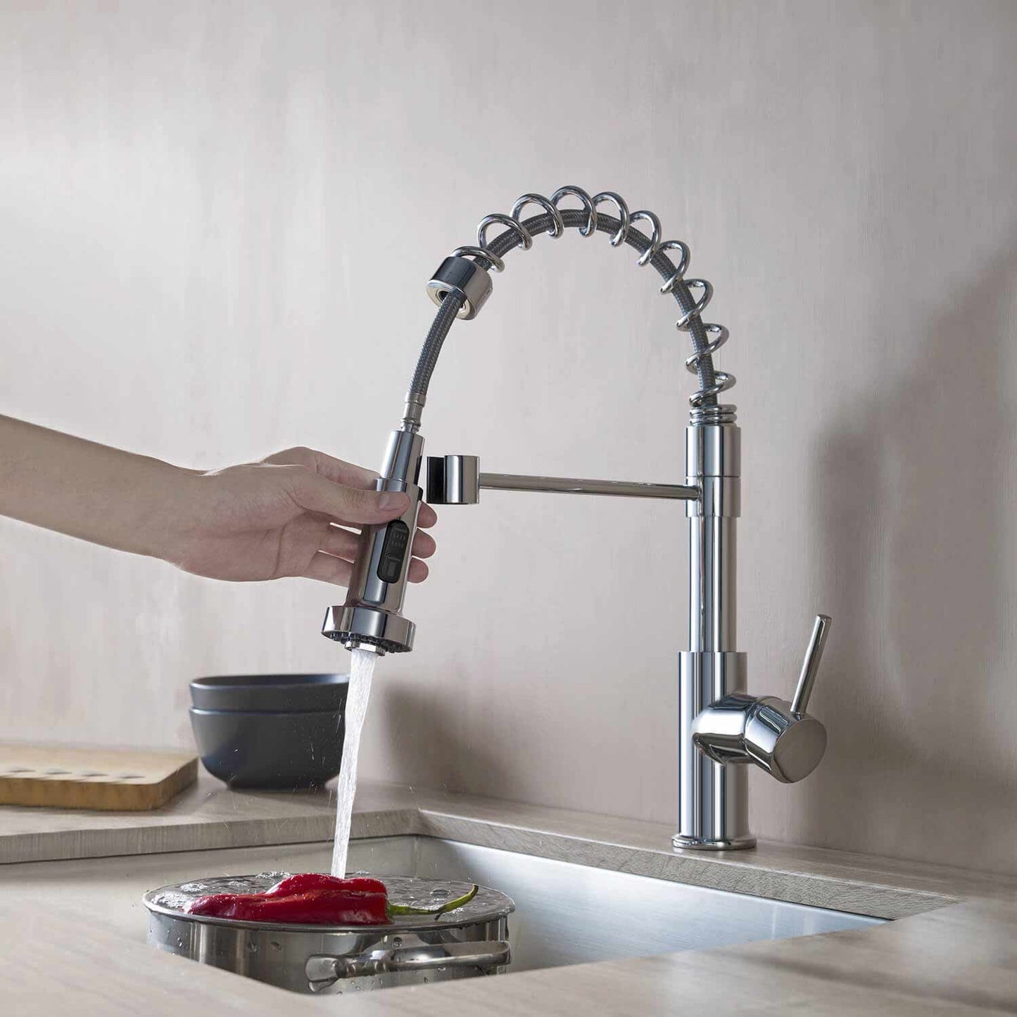 Aquavit Single handle commercial design pull down kitchen faucet KF10205