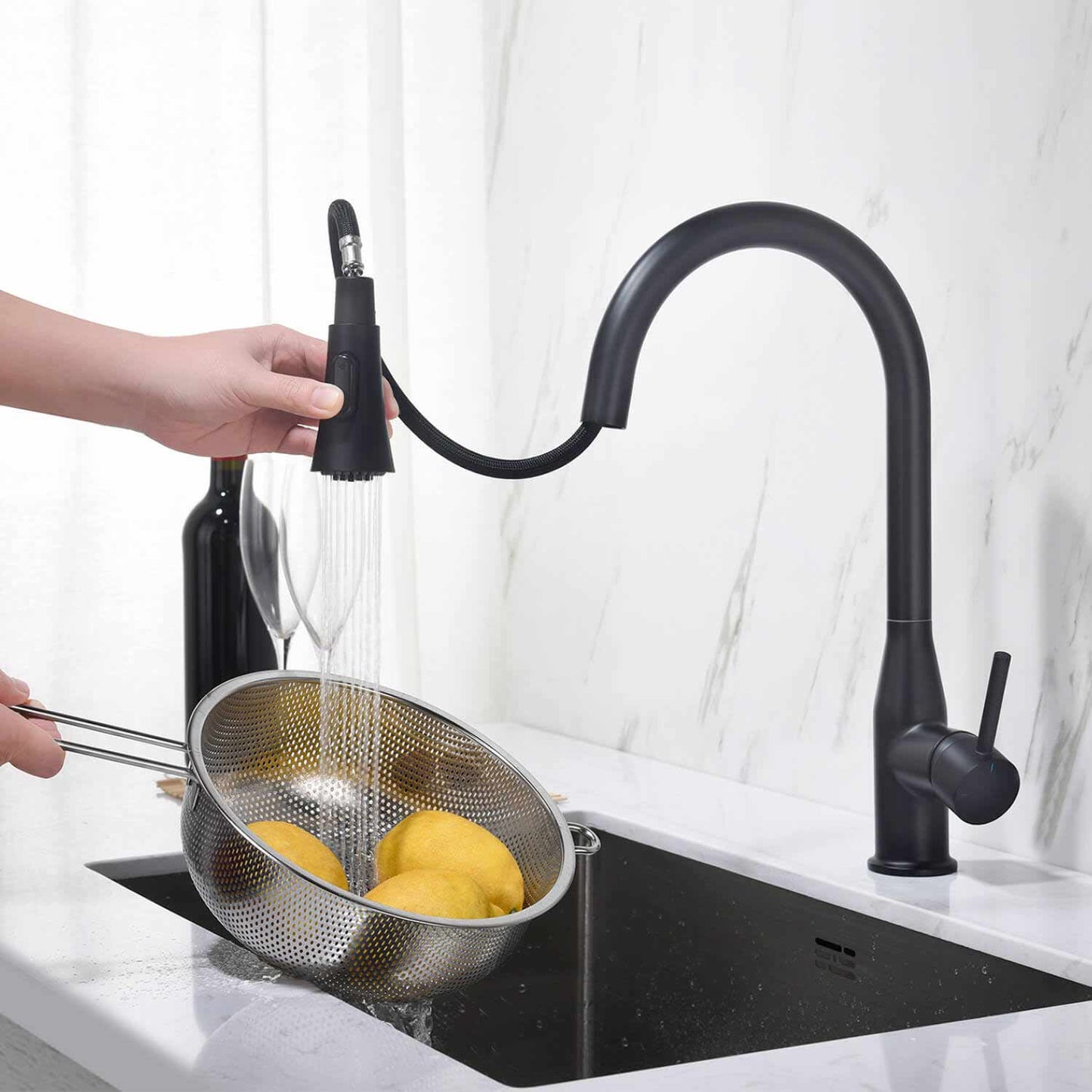 Aquavit Taper Single hole pull down kitchen faucet KF11101