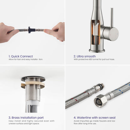 Aquavit Taper Commercial-Style Kitchen Faucet with 2-Way Spray Head KF11201