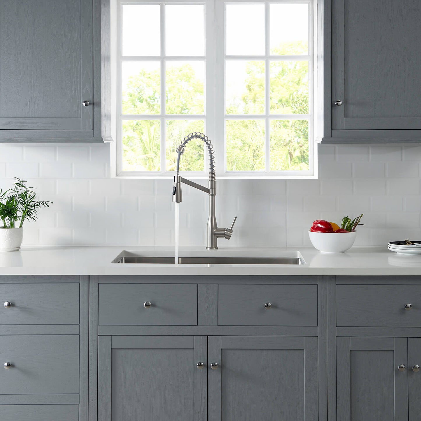 Aquavit Taper Commercial-Style Kitchen Faucet with 2-Way Spray Head KF11201