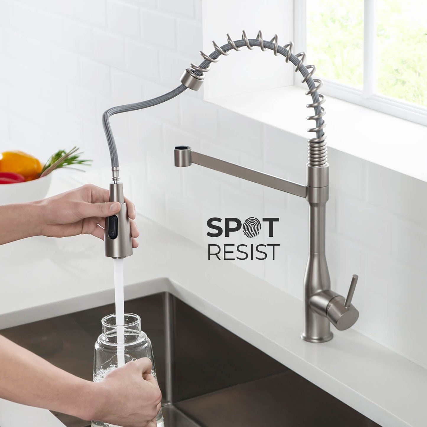 Aquavit Taper Commercial-Style Kitchen Faucet with 2-Way Spray Head KF11201