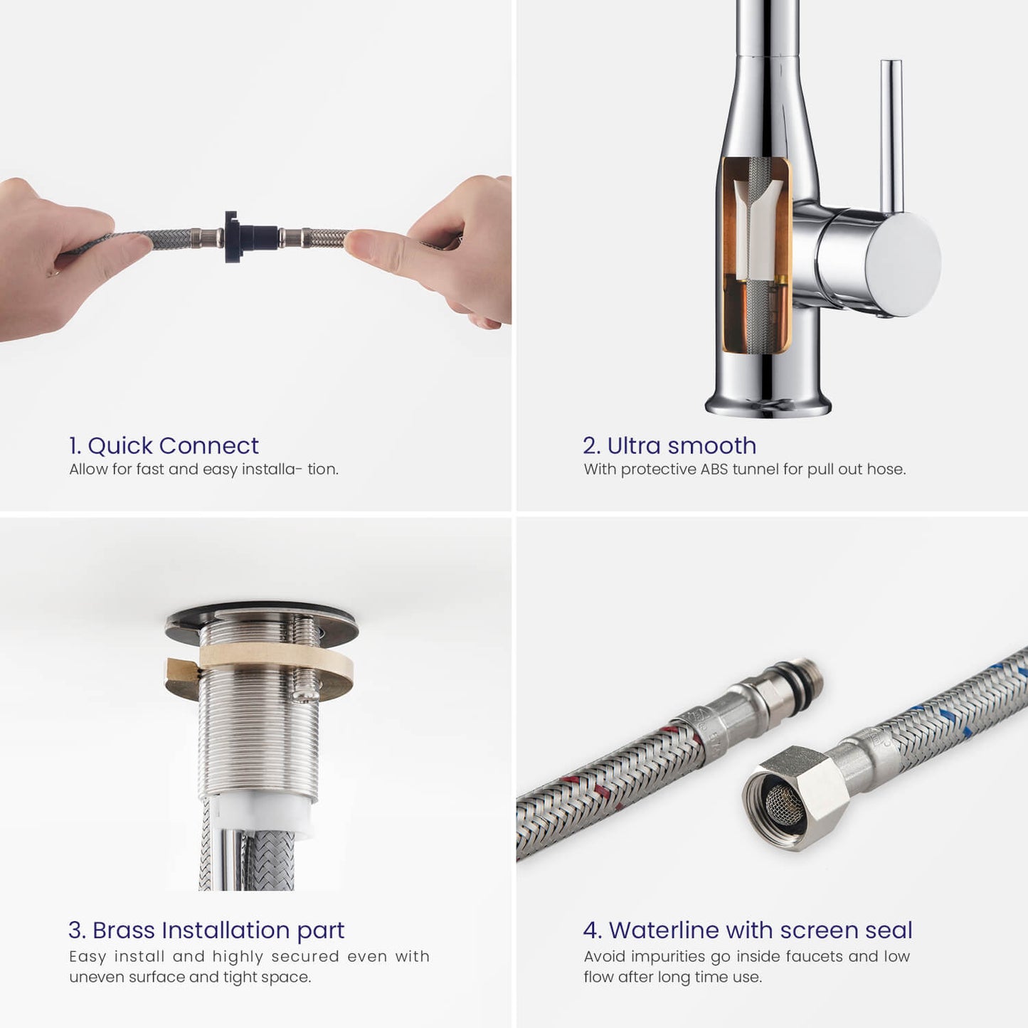 Aquavit Taper Commercial-Style Kitchen Faucet with 2-Way Spray Head KF11201