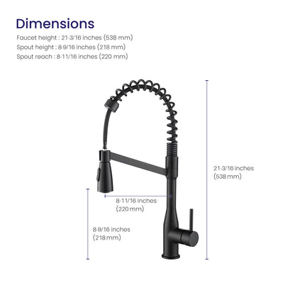 Aquavit Taper Commercial-Style Kitchen Faucet with 2-Way Spray Head KF11201