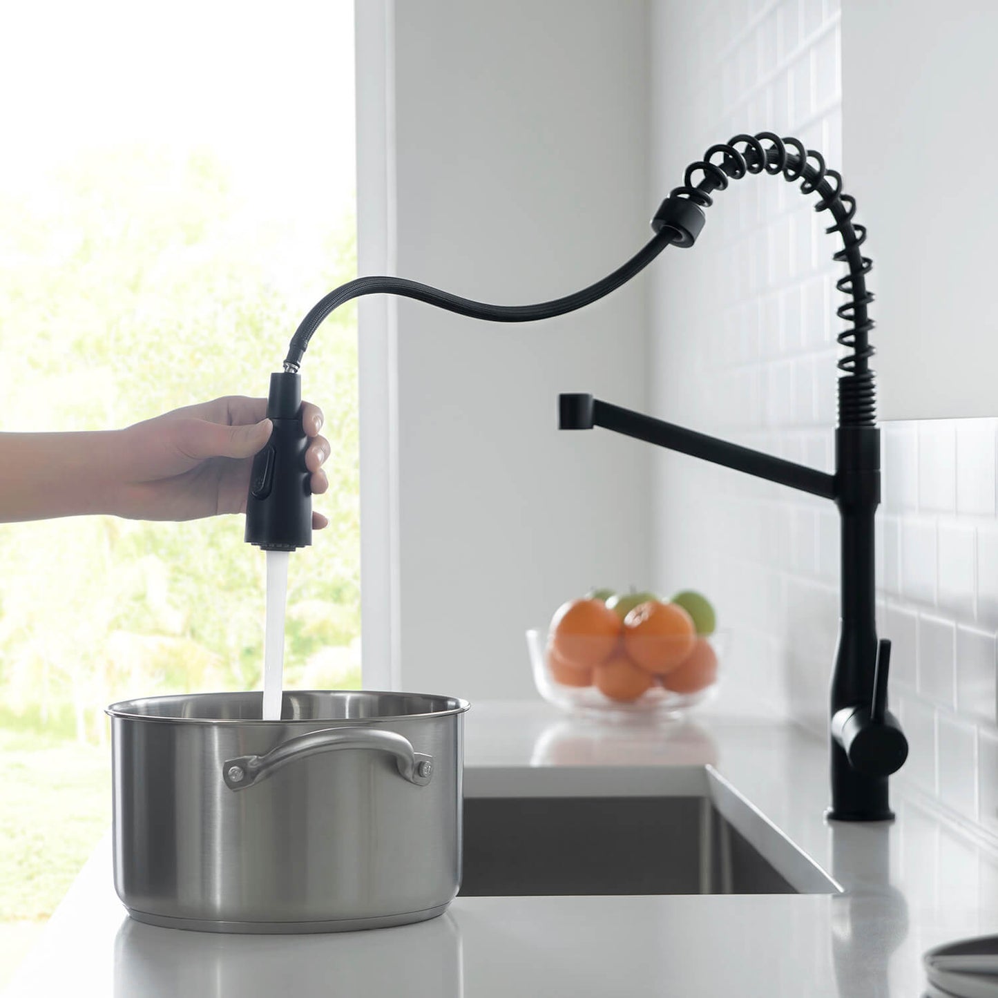 Aquavit Taper Commercial-Style Kitchen Faucet with 2-Way Spray Head KF11201