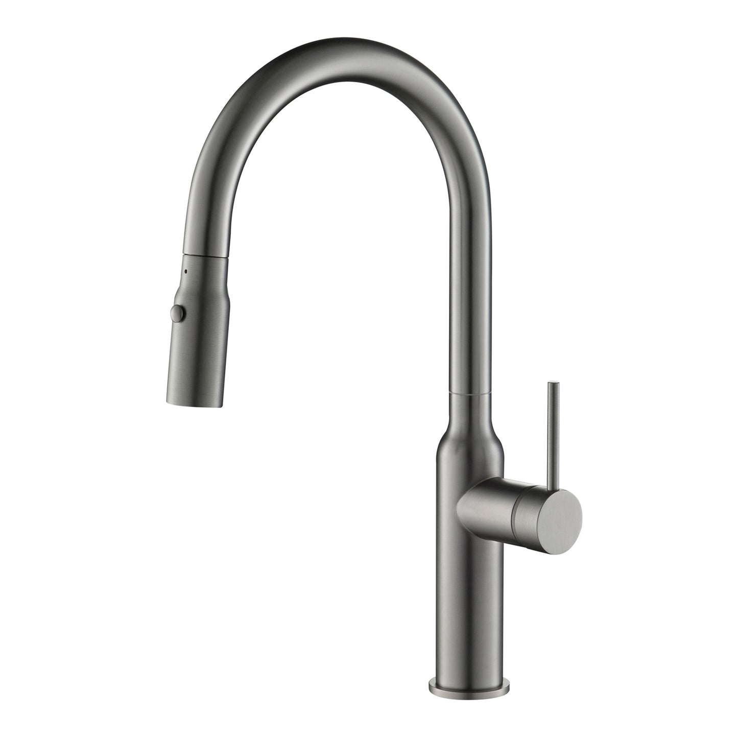 Single Handle Pull Down Kitchen Faucet with Sculptural Brass Body KF12101