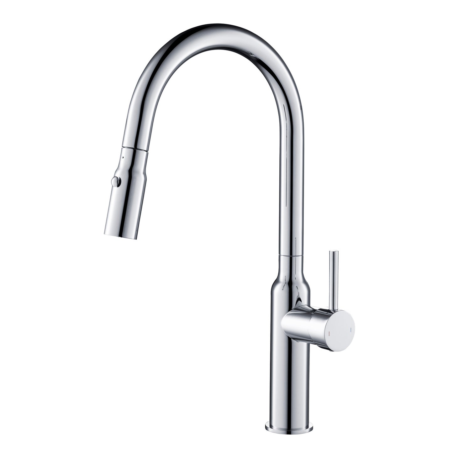 Single Handle Pull Down Kitchen Faucet with Sculptural Brass Body KF12101