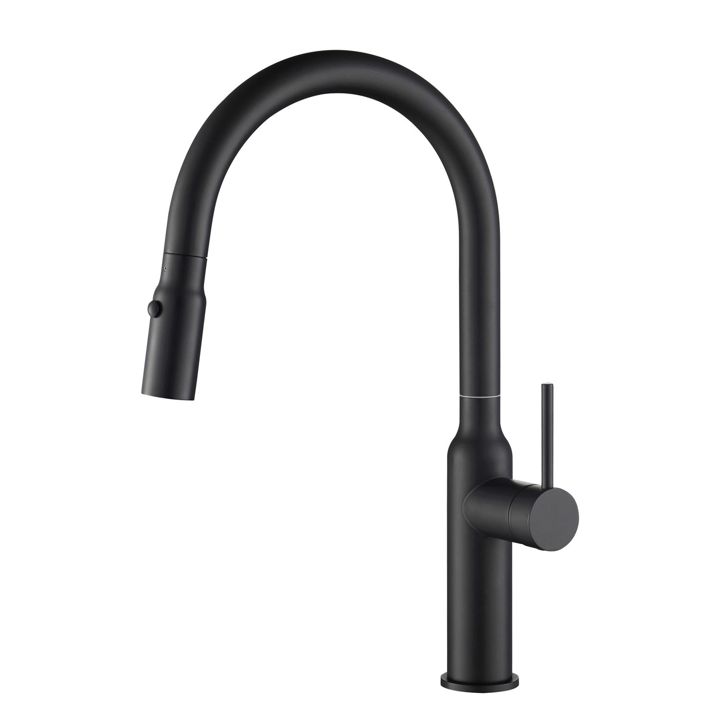 Single Handle Pull Down Kitchen Faucet with Sculptural Brass Body KF12101